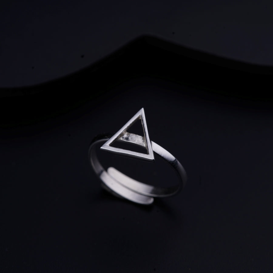 Sterling silver sale triangle ring