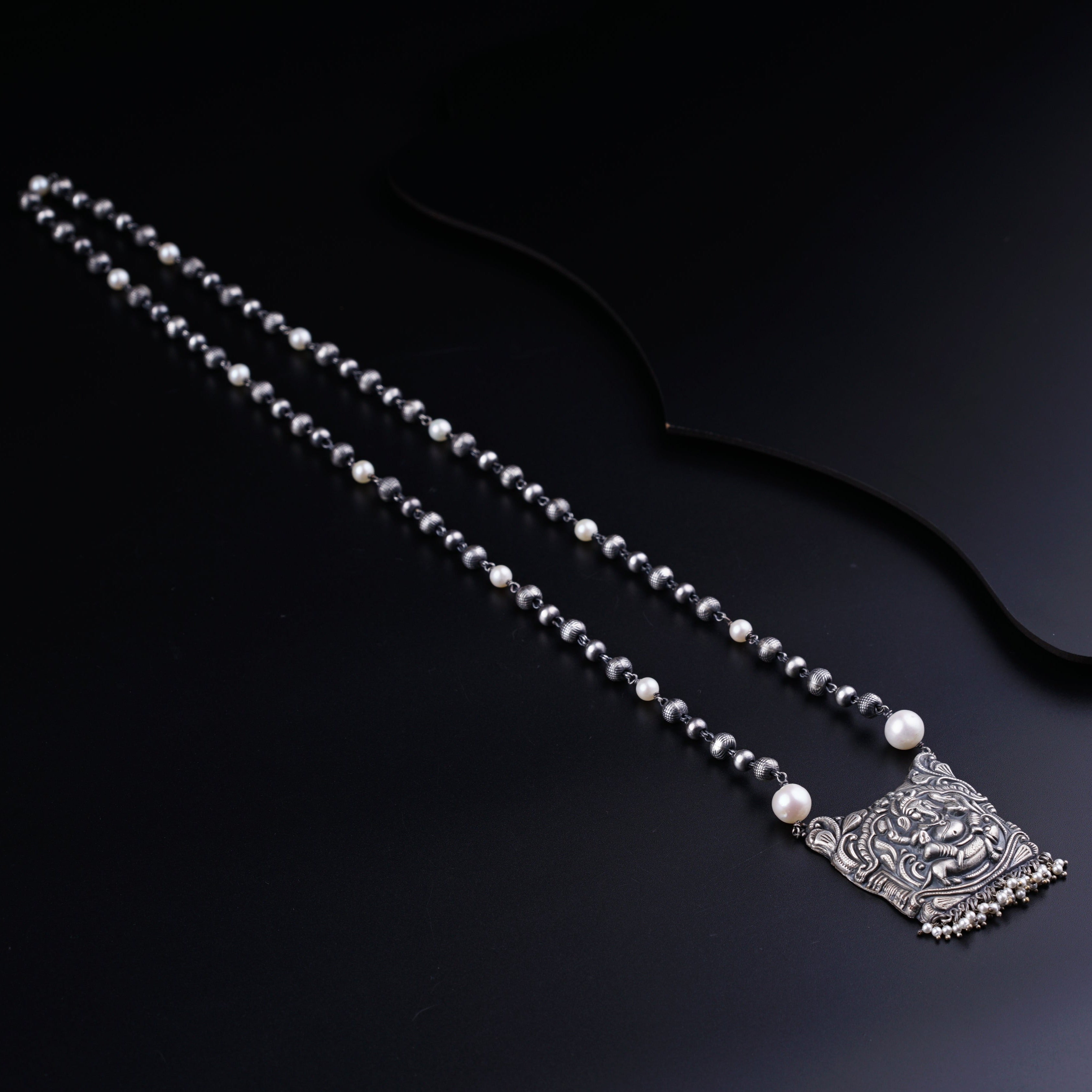Silver Ganesh Pendant Necklace