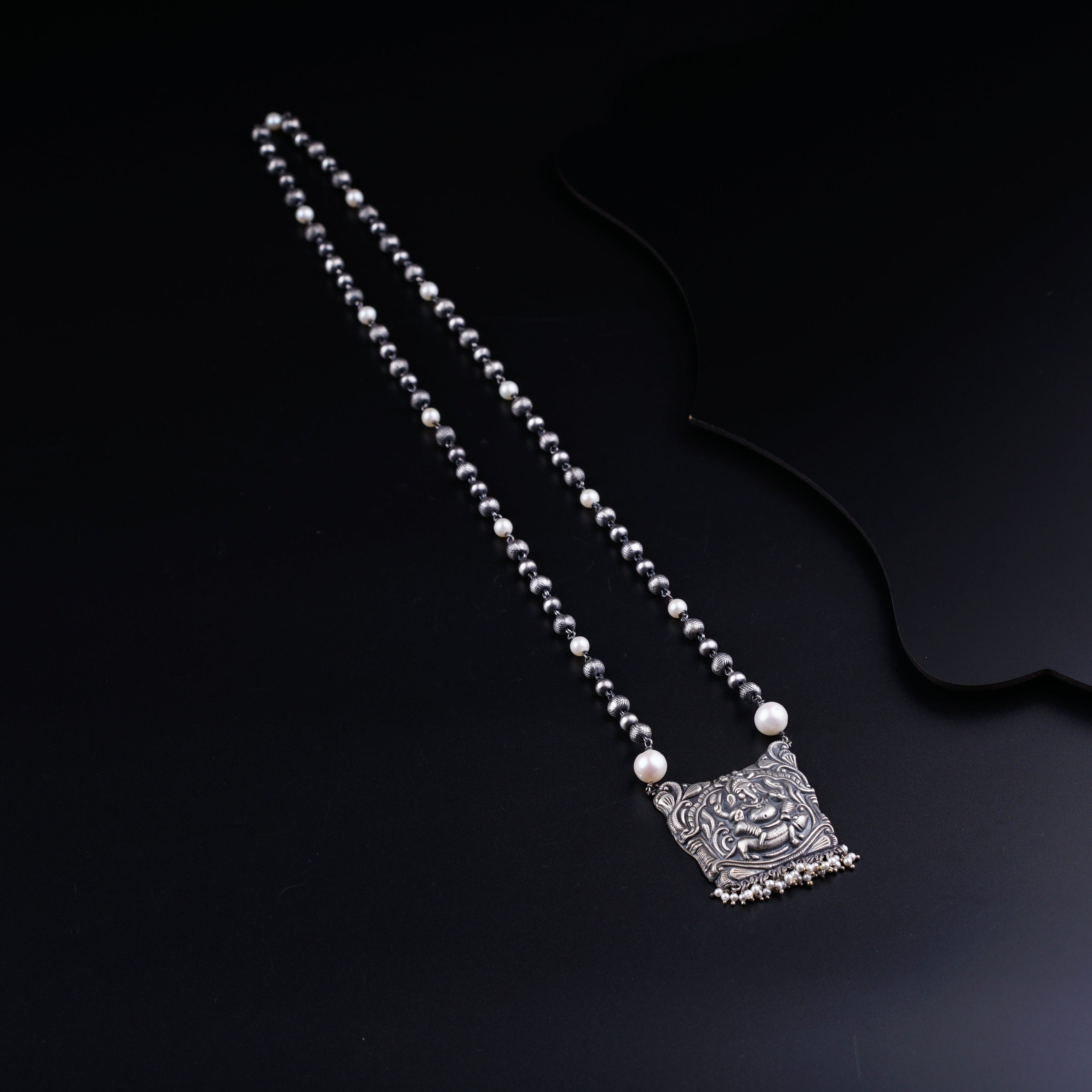 Silver Ganesh Pendant Necklace