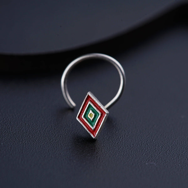 Diamond Nosepin ( Pierced ) - Red , green , yellow