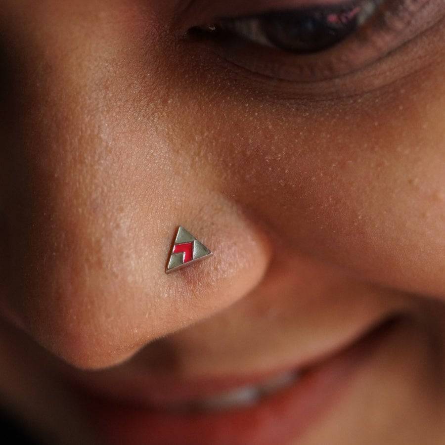 Triangle Nose pin ( Pierced )