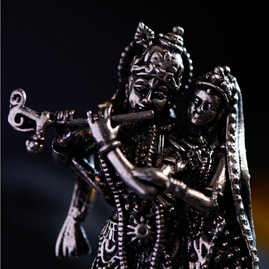 Silver Radha Krishna Idol