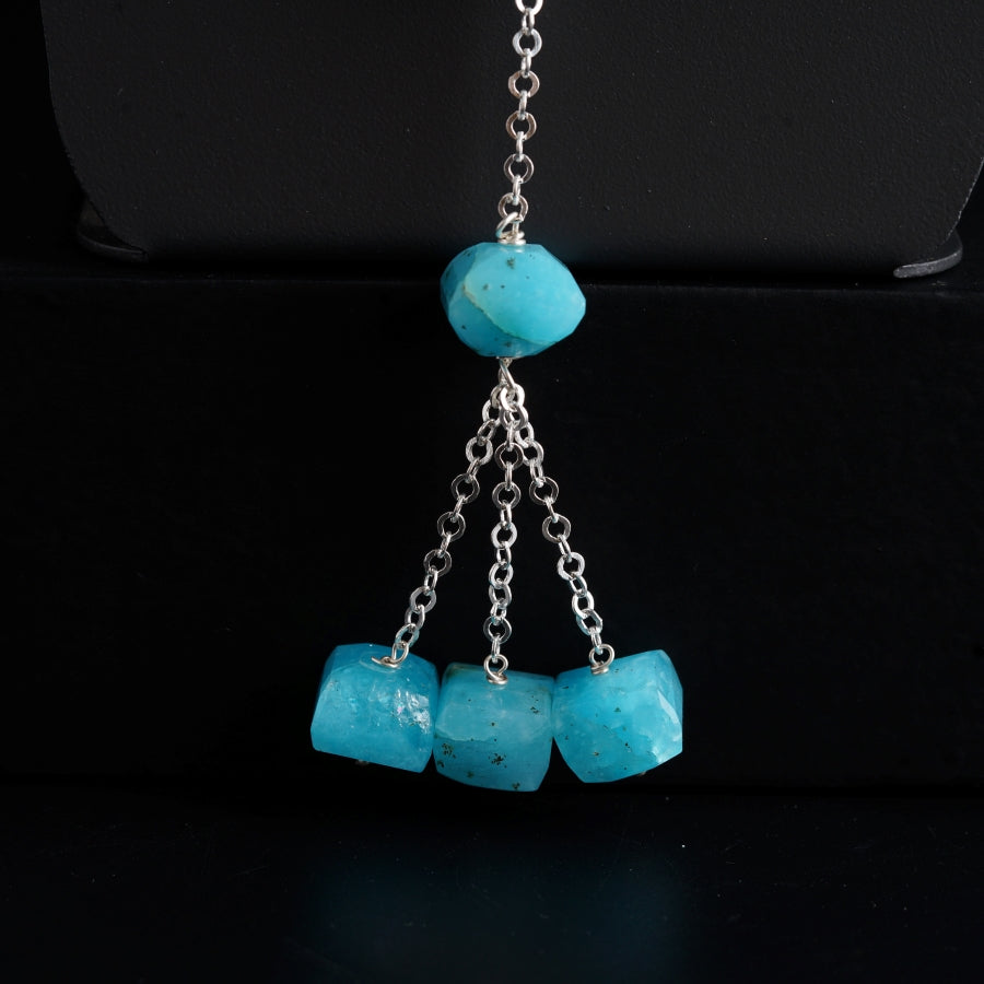 Silver Larimar Stones Necklace