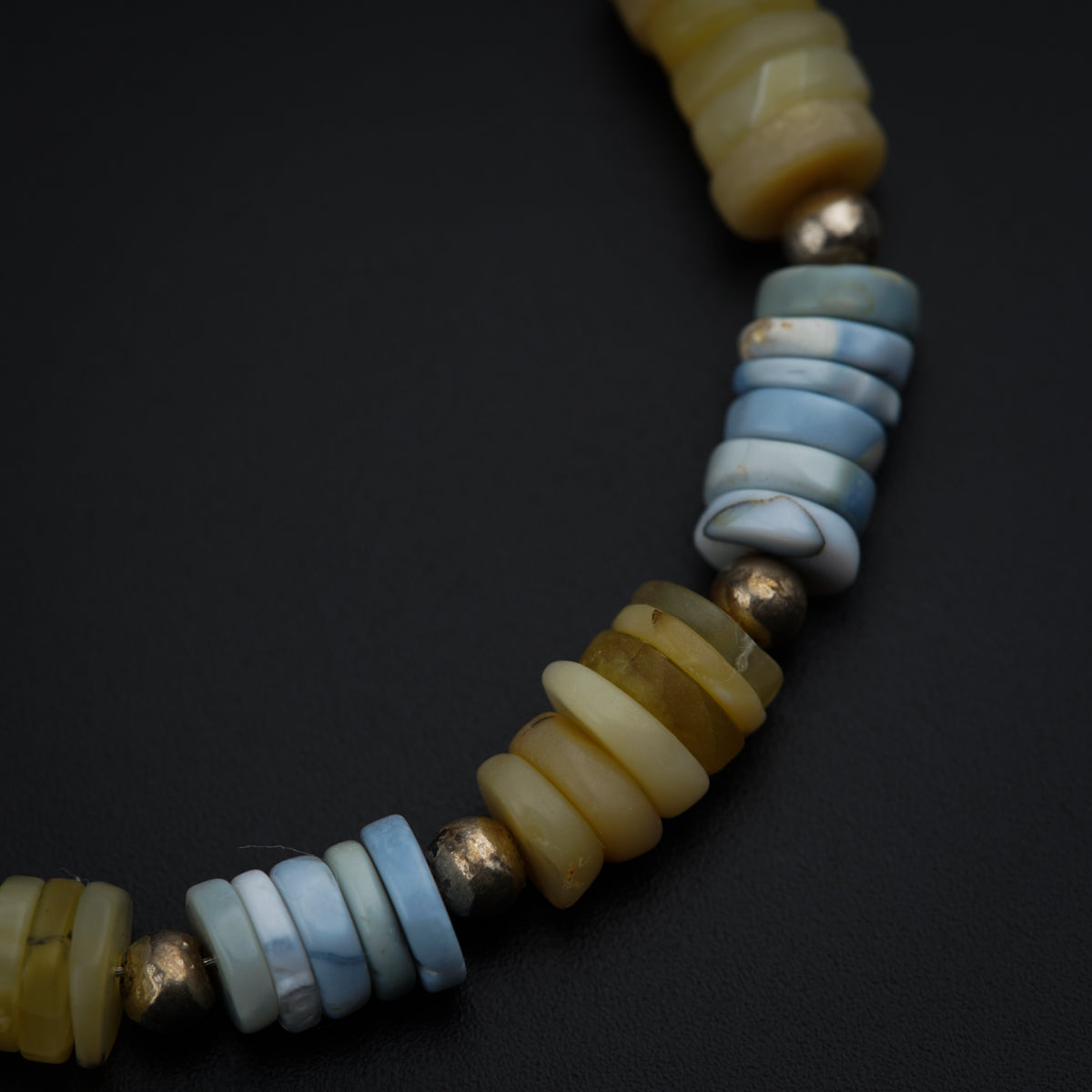 Silver Bracelet with Yellow & Blue Opal