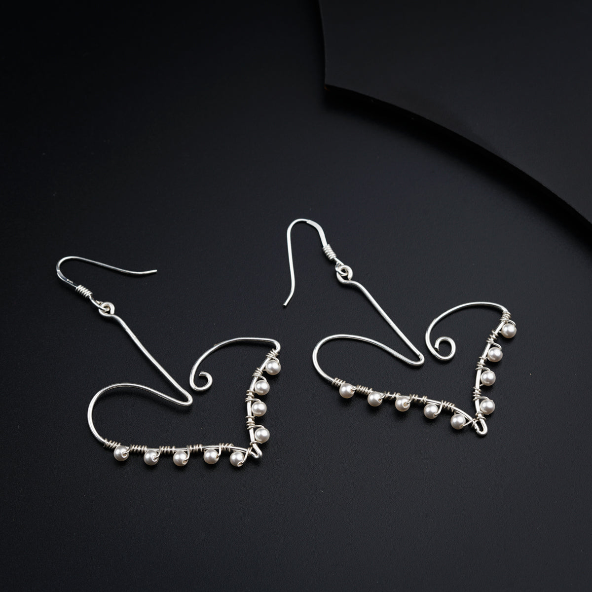 Abstract silver handmade earrings