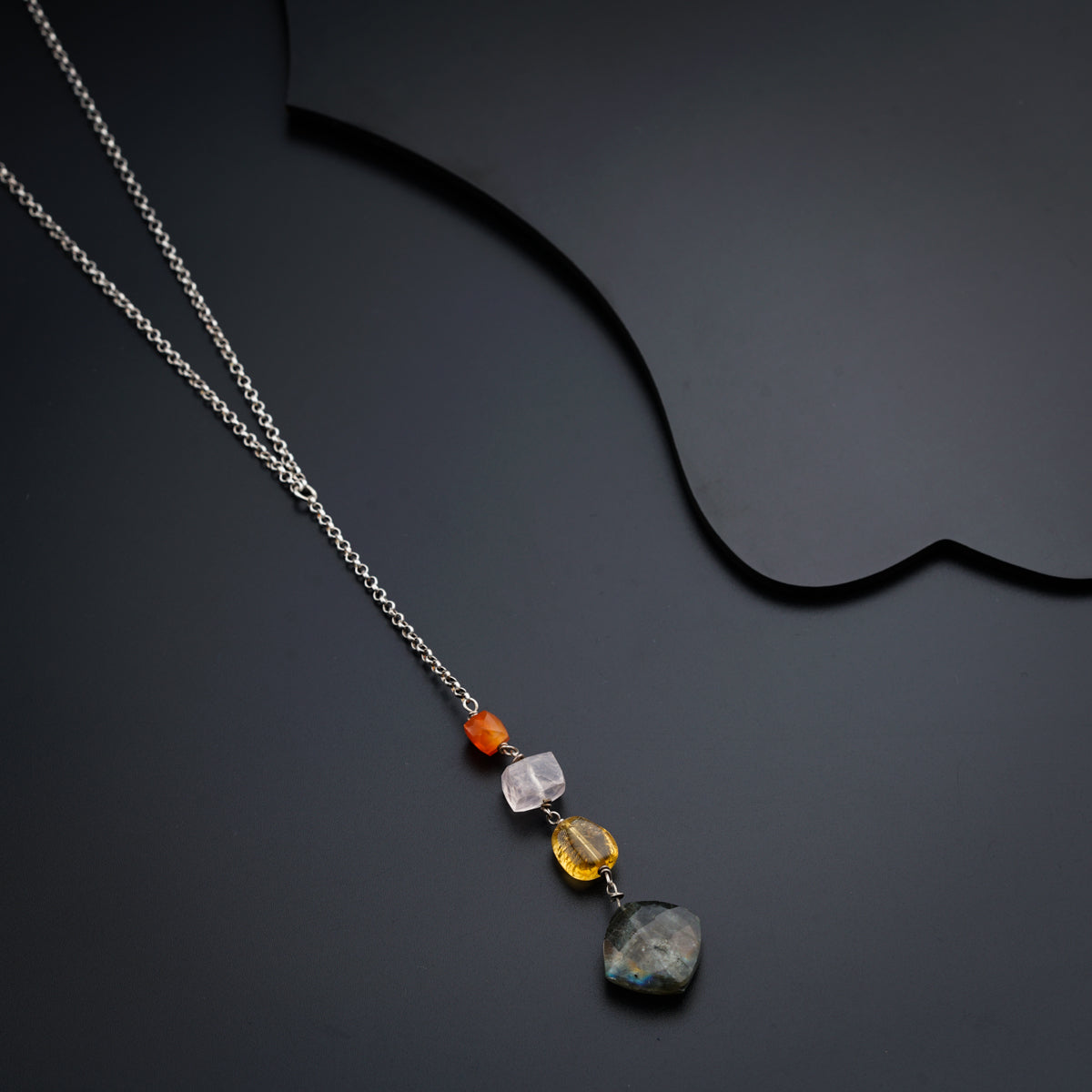 Semi Precious Stone Necklace - Multicolor