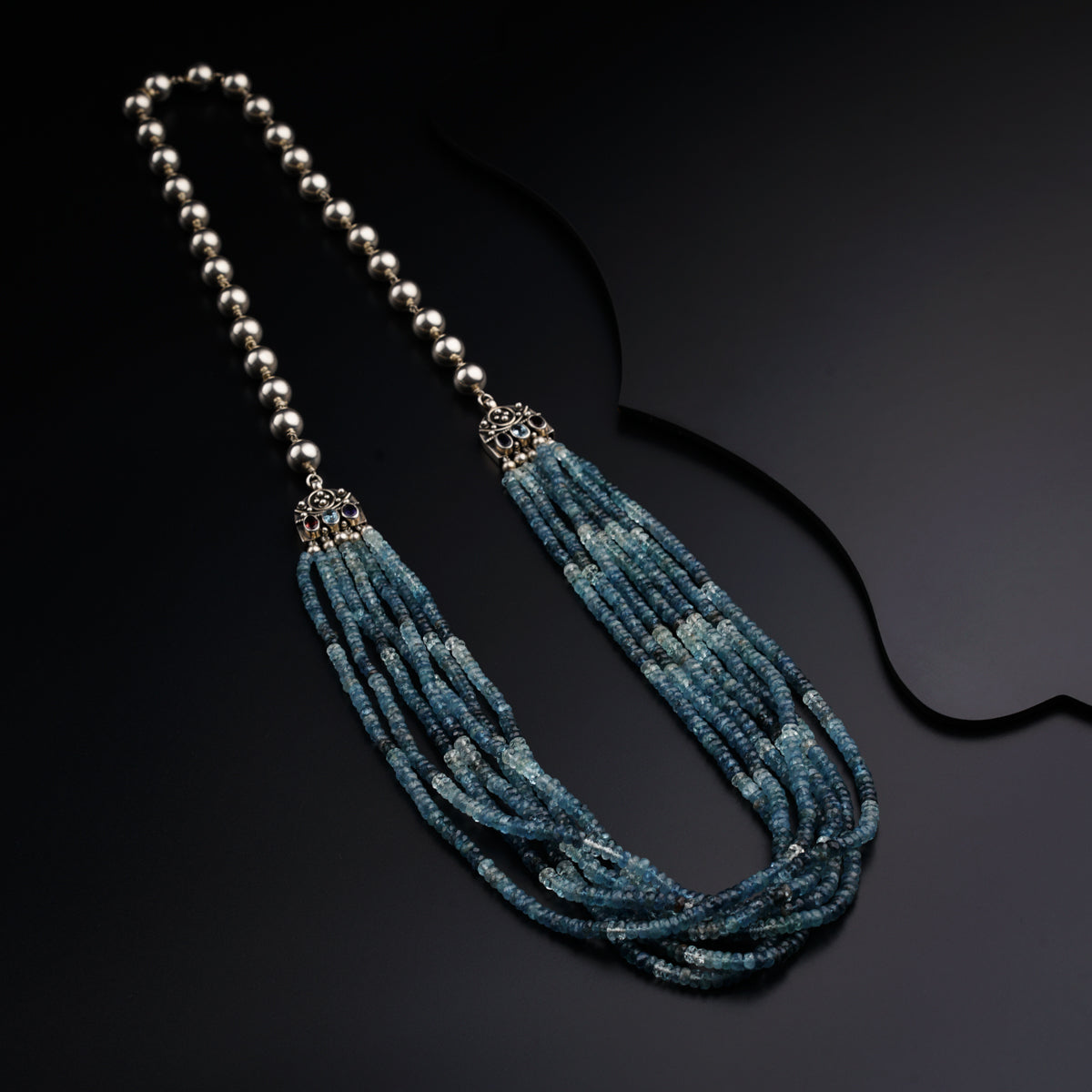 Multi-layer Necklace , Aquamarine