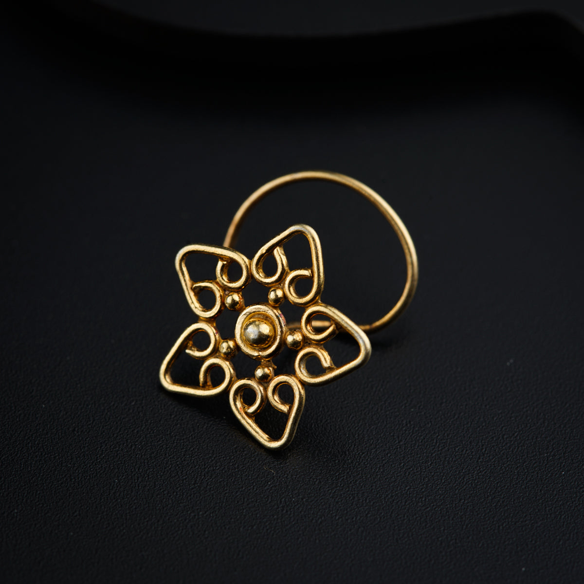 Gopadma Flower Nose pin- Gold plated, Pierced