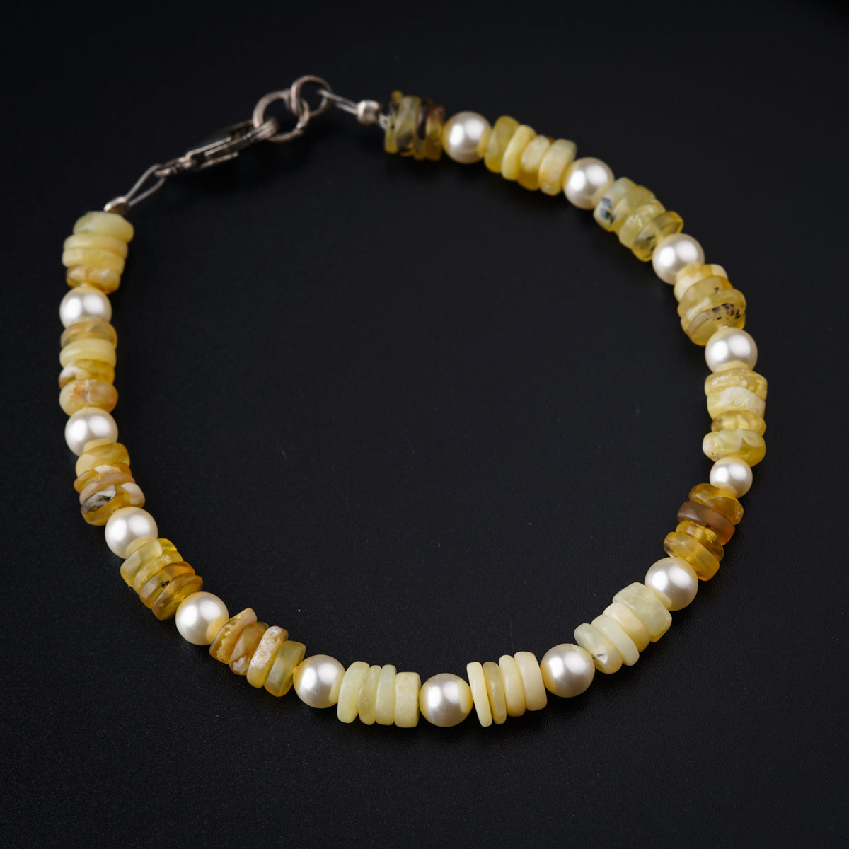 Silver Bracelet with Yellow Opal