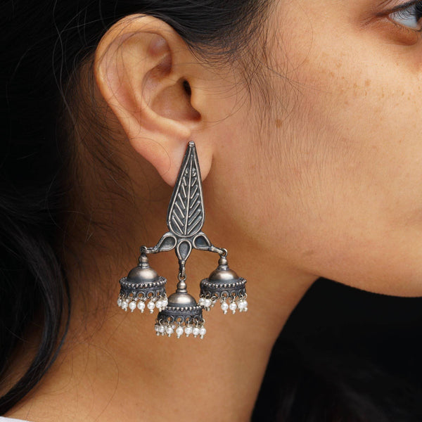 Leaf Jhumki Big sized statment jhumka