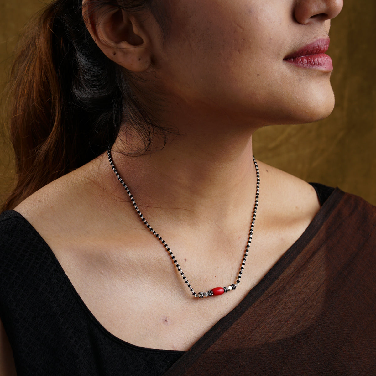 Mangalsutra with red coral sale