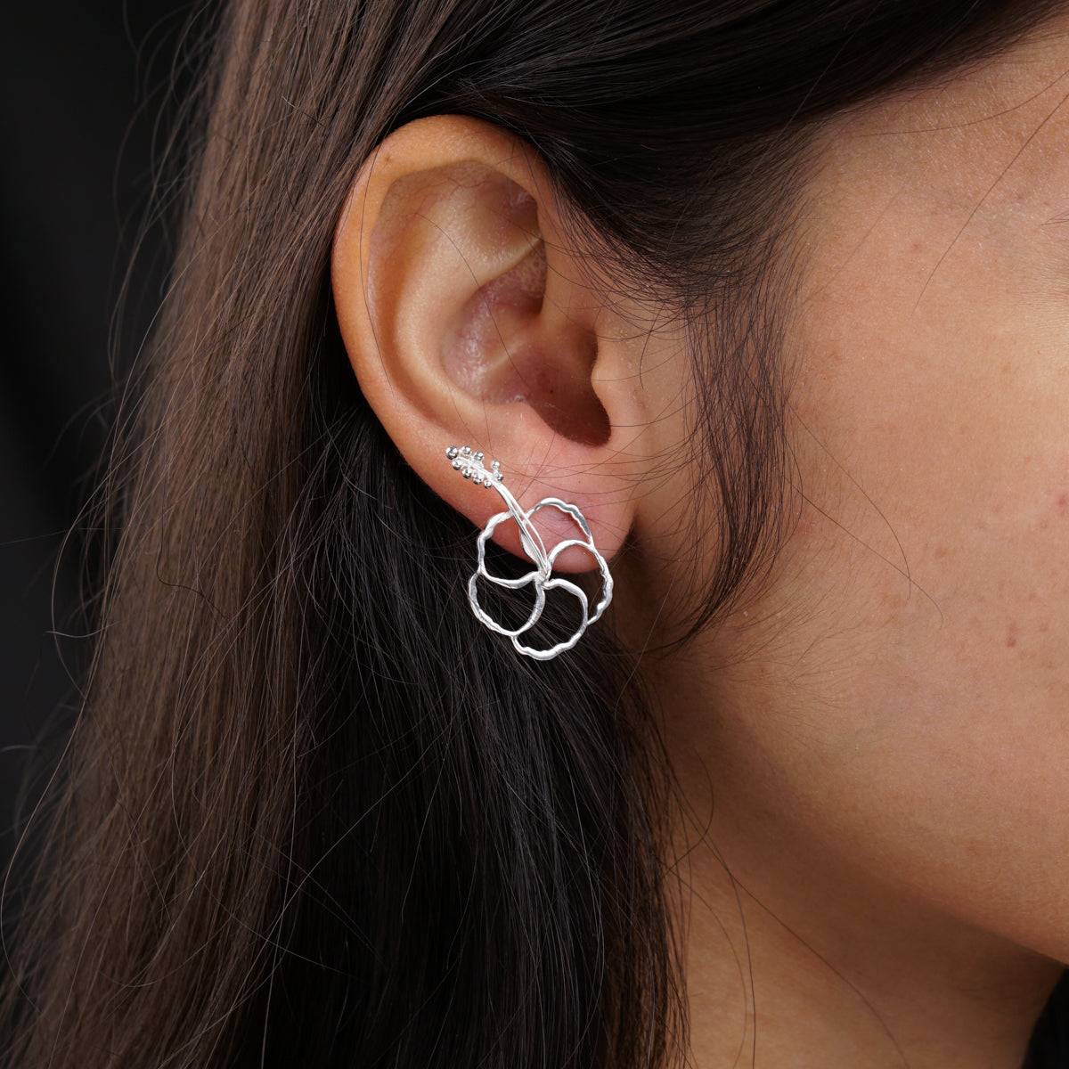 Sterling Silver Earrings - Hibiscus