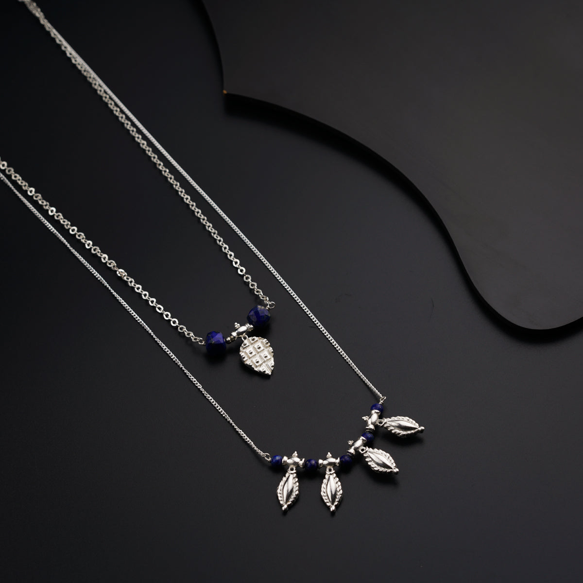 Classic Fusion Lapis and Saaj Motif Necklace