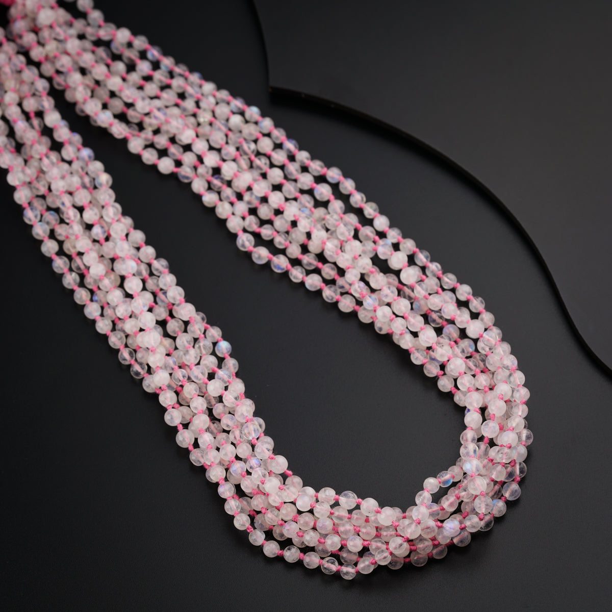 Semi Precious Stones Necklace - Rose Quartz