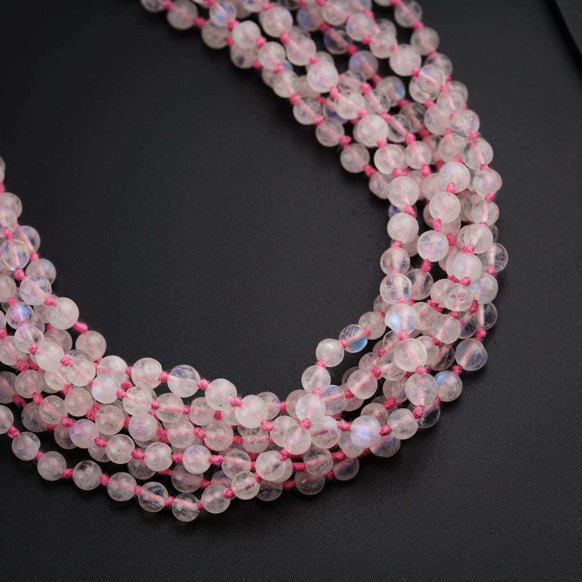 Semi Precious Stones Necklace - Rose Quartz
