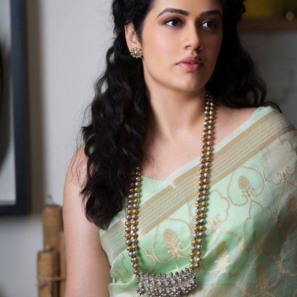 Swarna Rajat Dual Tone Silver Tanmani (9 leaf) (Made to Order)