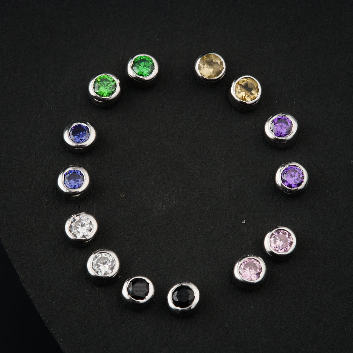 Dainty Silver Diamond Stud Earrings Set – Alexcraft®