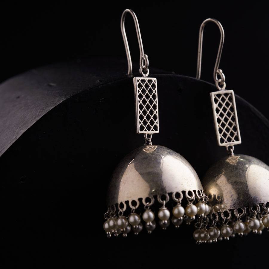 Silver Jharoka Jhumki