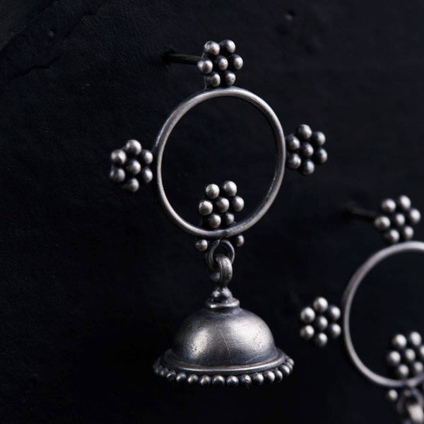 Silver Kudi Hoop Jhumki - Small size