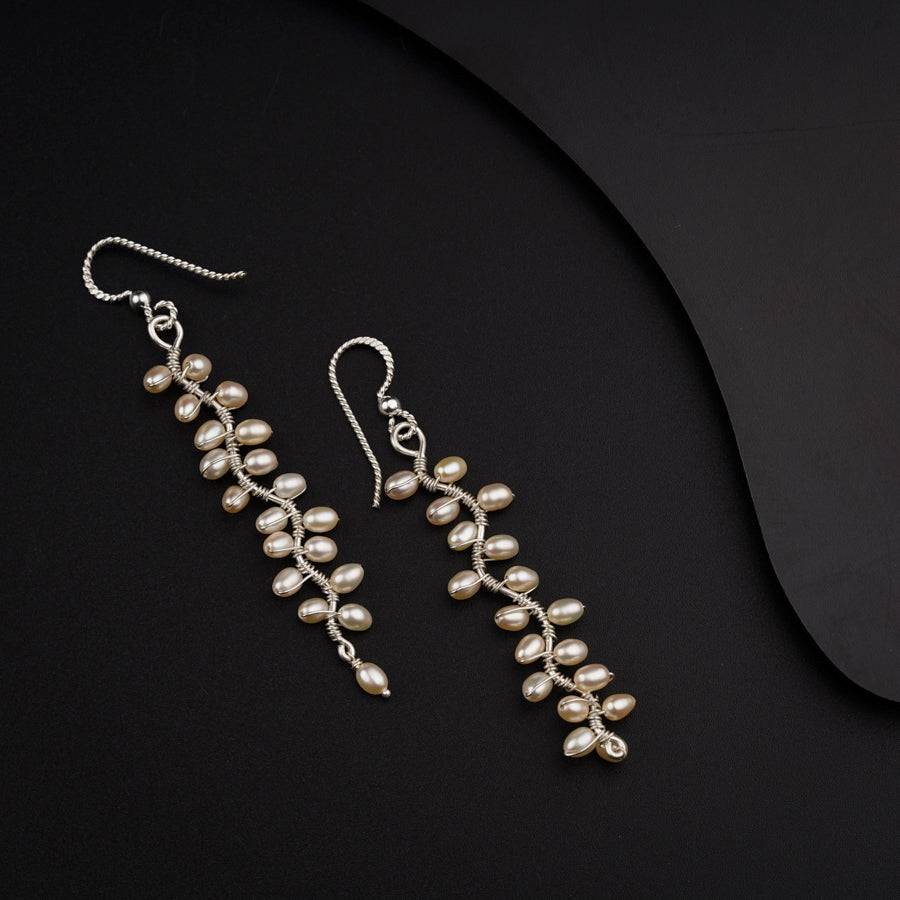 Handmade Pearl Heliconia Earrings