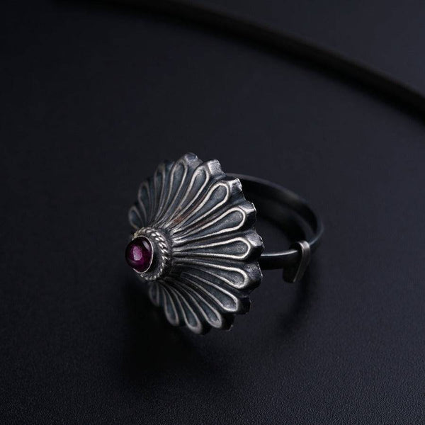 a close up of a ring on a table