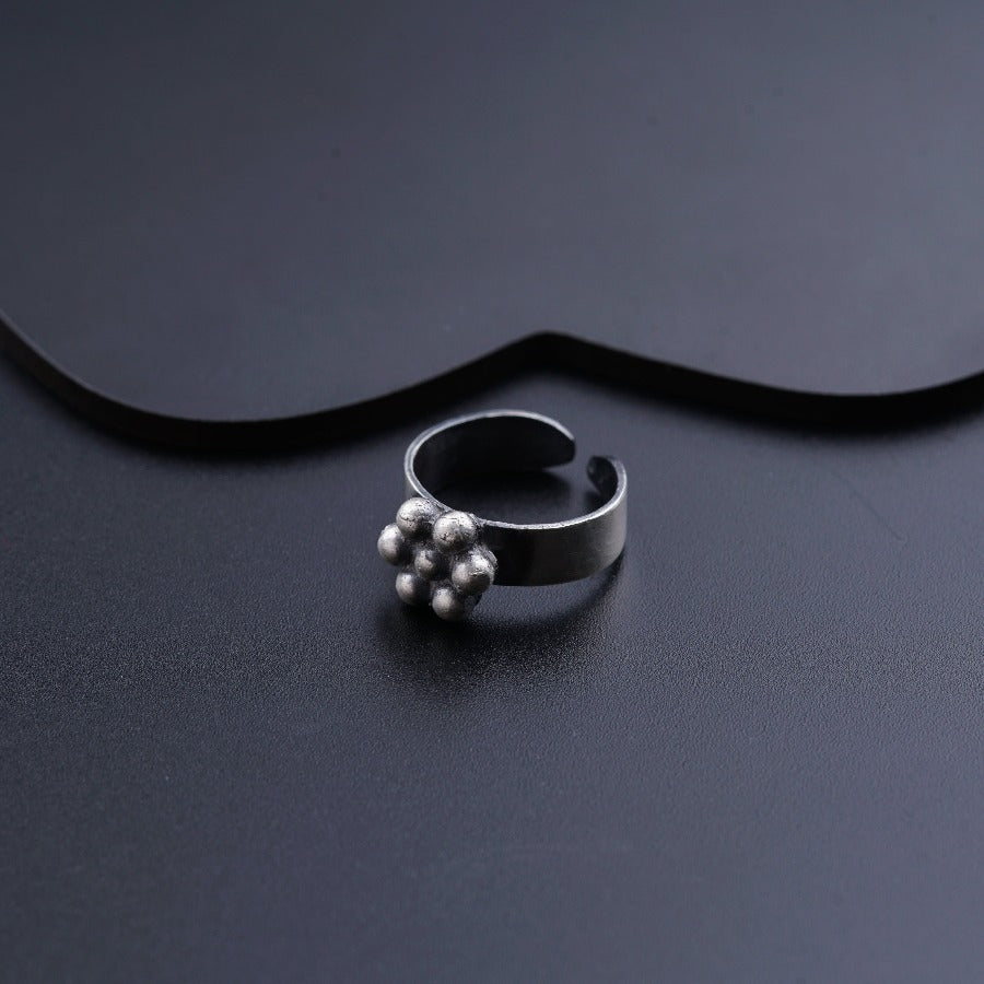 Large Base Silver Kudi Ring: Big