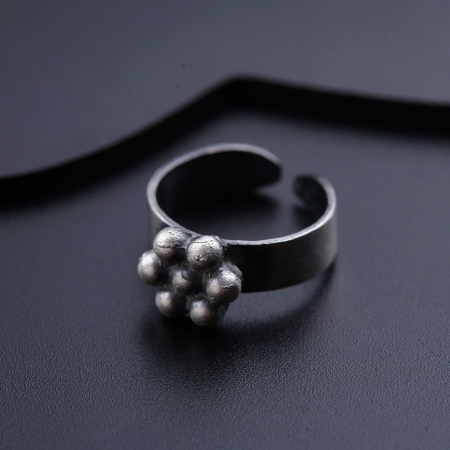 Large Base Silver Kudi Ring: Big