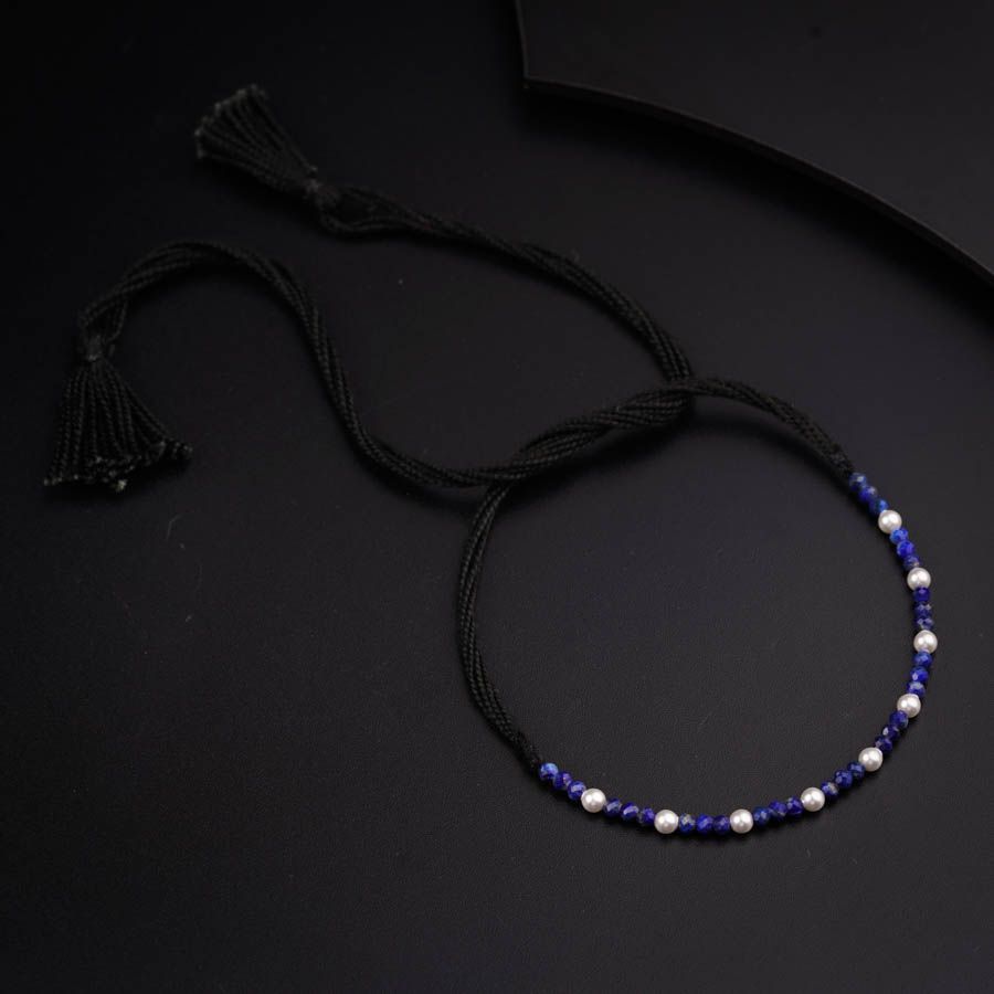 Pearl & Lapis Lazuli Stones Anklets
