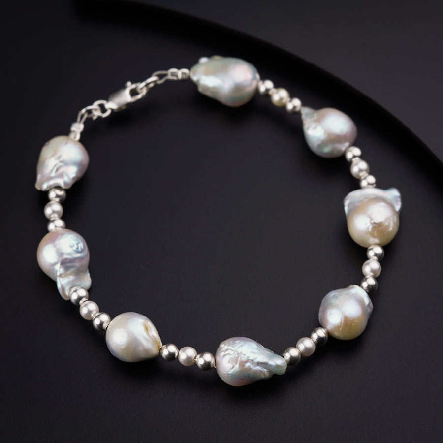 Silver Bracelet with Baroque Pearl