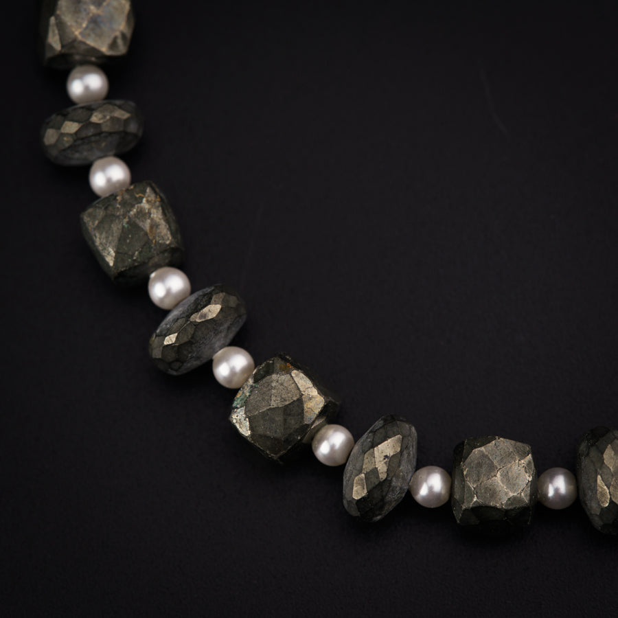 Pyrite & Pearl Bracelet