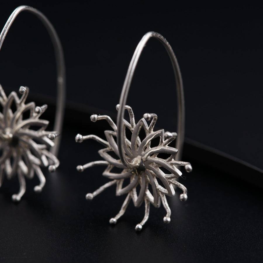 Sterling Silver Earrings - Bramhakamal Flower