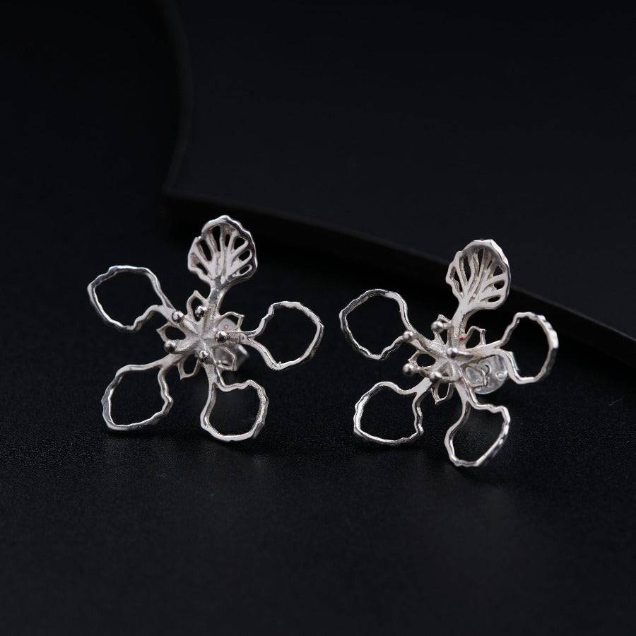Sterling Silver Earrings - Gulmohar Flower