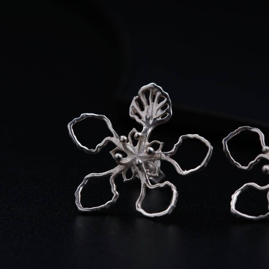 Sterling Silver Earrings - Gulmohar Flower