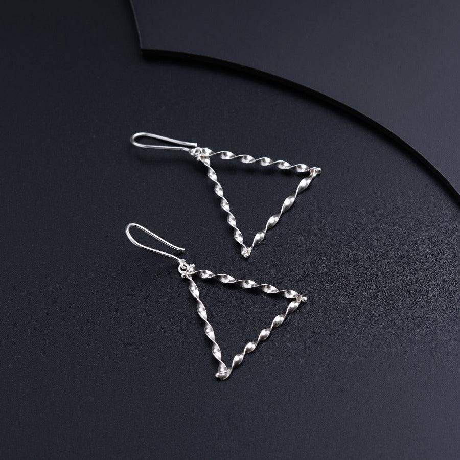 Statement Triangle Earrings in Silver | Glassons