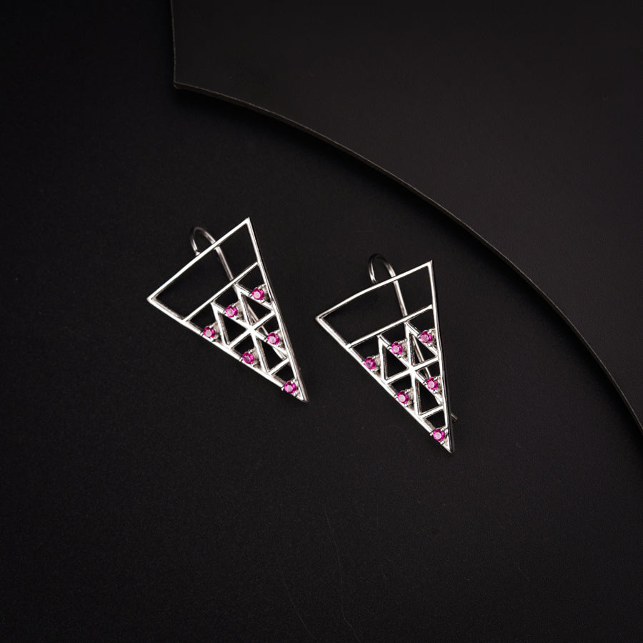 Kandil Earrings Silver - Triangle