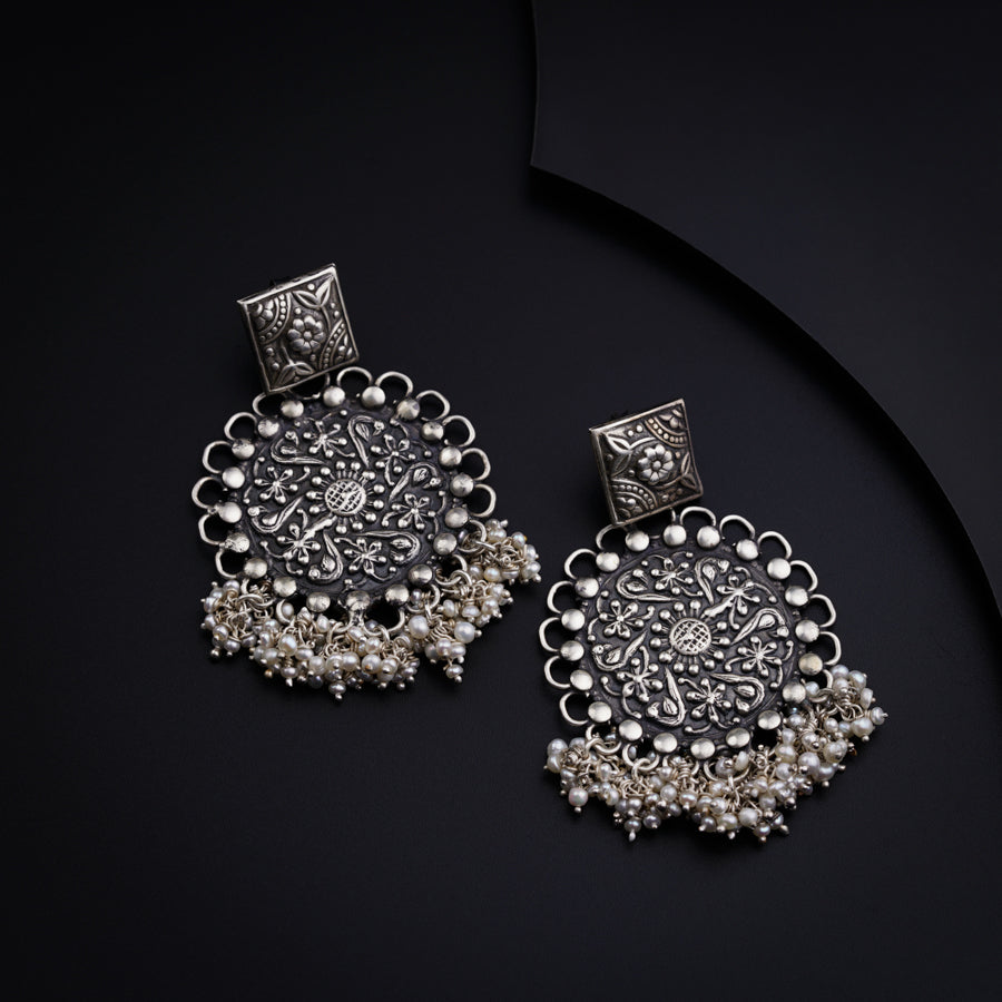 Silver Nakshi Earrings
