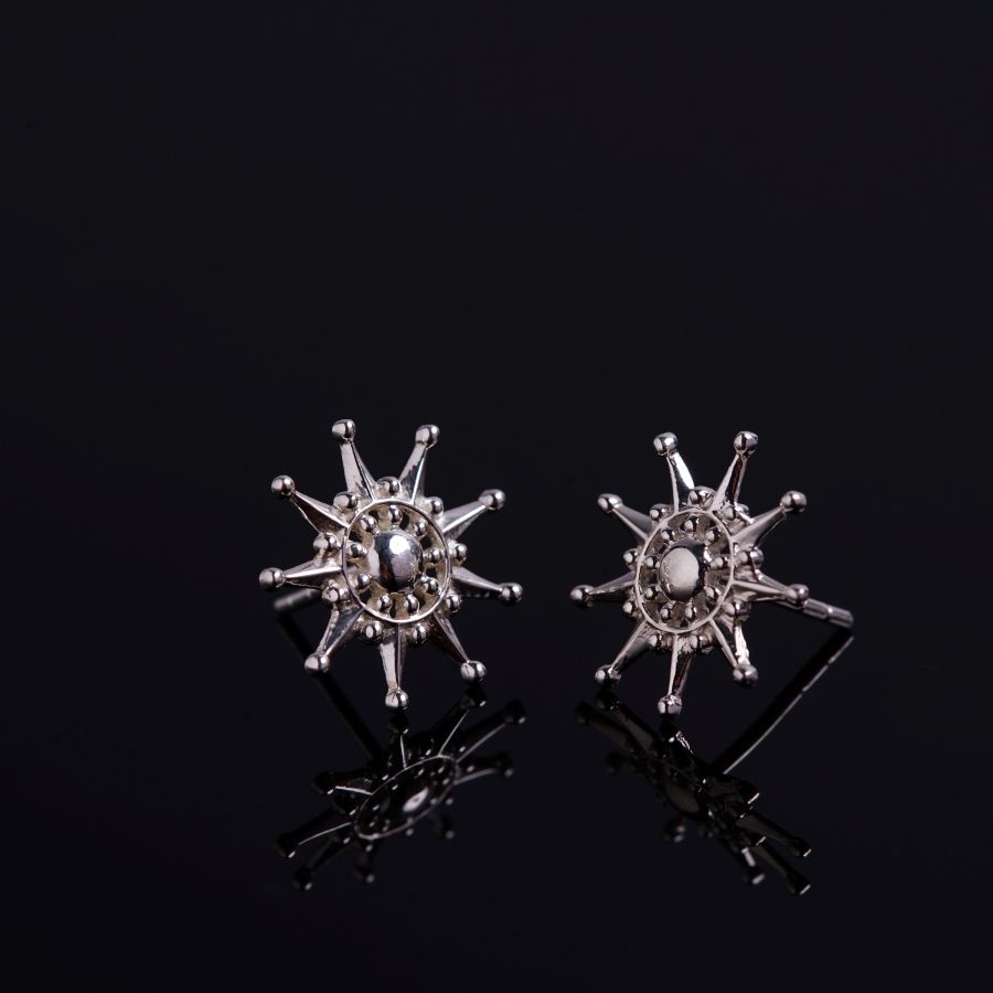Snowflake Tiny Earrings Silver