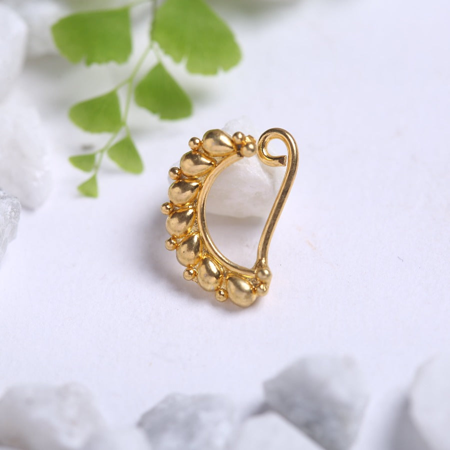 Petals Nath Gold Plated (Right, Clip on)