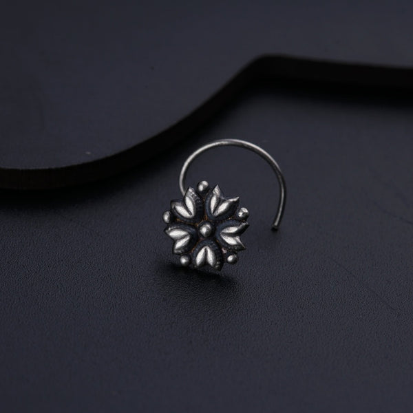 Handcrafted mogra silver nose pin polished finish