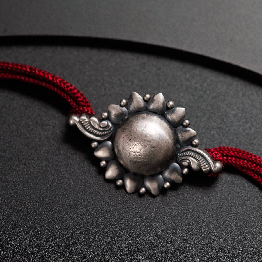 Handcrafted Silver Rakhi/Pendant: Dome