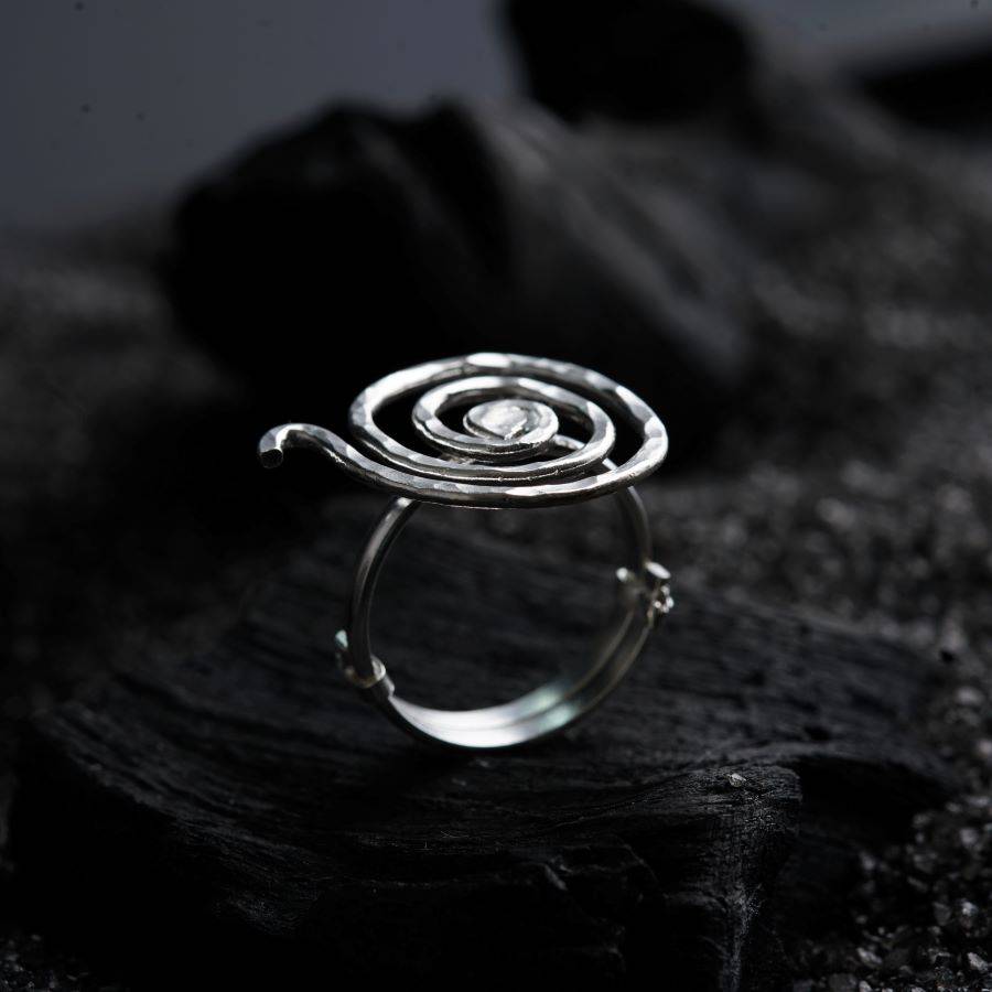 Vintage Bent Knudsen modernist sterling silver spiral coil ring 1970s –  antiques-art-design