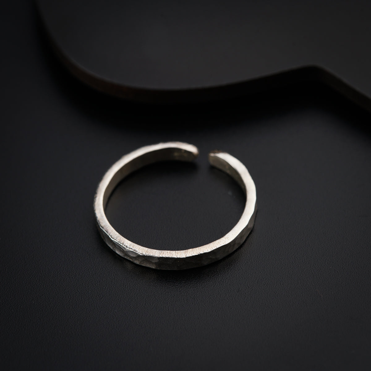 Unisex Hammered Ring in Silver