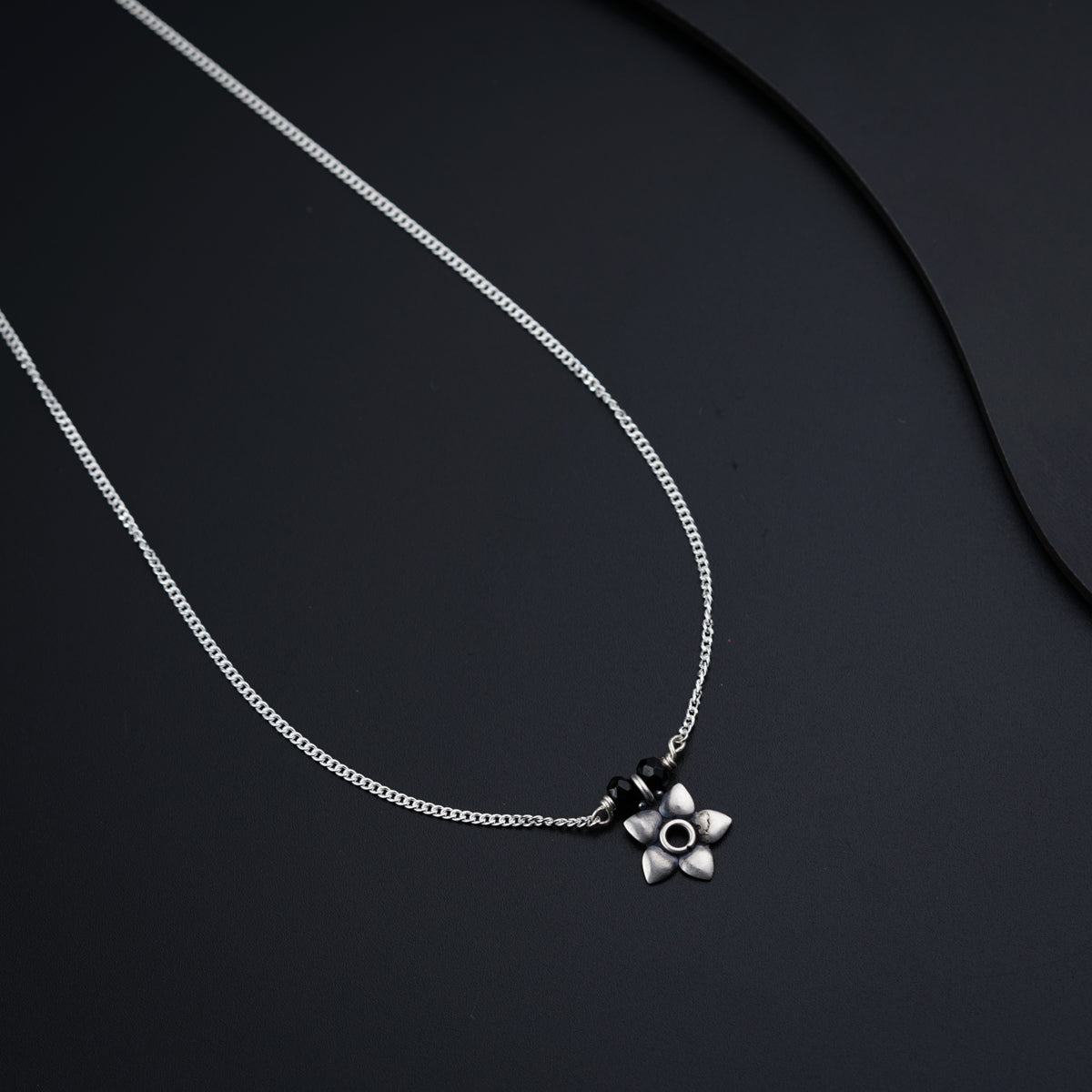 Silver Charm Chain Mangalsutra : Flower